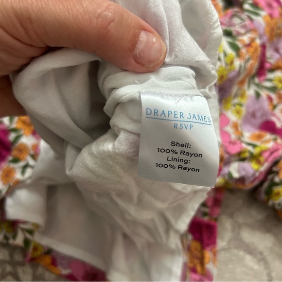 Draper James RSVP Pink Floral Square Neck Blouse - Picture 4 of 5